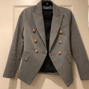 Grey Blazer w/ Gold Buttons